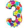 Palloncino Gigante Numero 3 (Tre) - Multicolor Mylar 100 cm