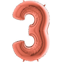 Palloncino Gigante Numero 3 (Tre) - Rosa Gold Mylar 100 cm