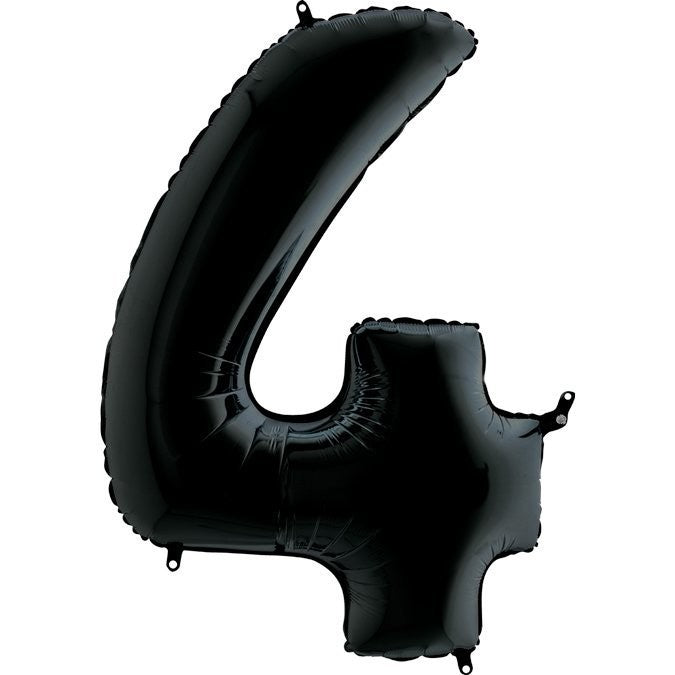 Palloncino Gigante Numero 4 (Quattro) - Nero