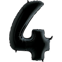 Palloncino Gigante Numero 4 (Quattro) - Nero Mylar 100 cm