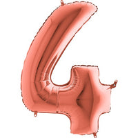 Palloncino Gigante Numero 4 (Quattro) - Rosa Gold Mylar 100 cm