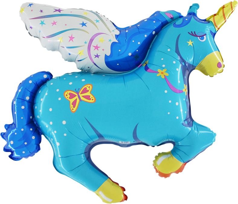 Mini Palloncino in Cavallo Alato Azzurro