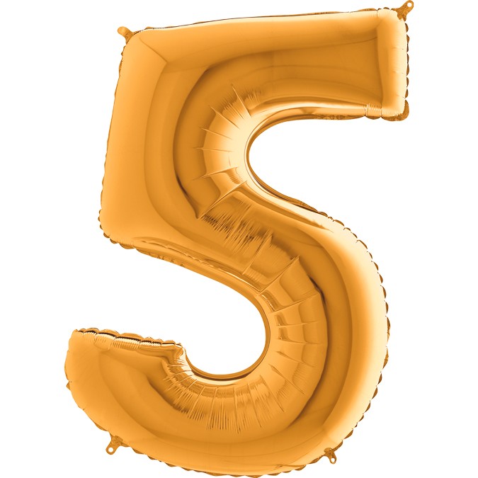 Palloncino Gigante Numero 5 (cinque) - Oro