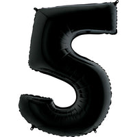 Palloncino Gigante Numero 5 (cinque) - Nero Mylar 100 cm