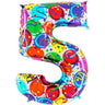 Palloncino Gigante Numero 5 (cinque) - Multicolor Mylar 100 cm