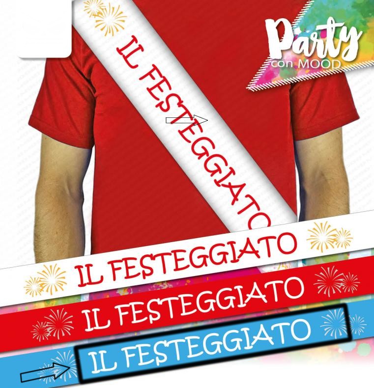 Fascia in Tessuto  il Festeggiato - Celeste
