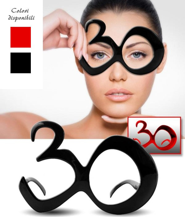Occhiali Party Numero 30 - Neri