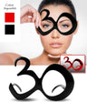 Occhiali Party Numero 30 - Rossi Plastica 15 cm Rosso