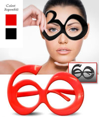 Occhiali Party Numero 60 - Neri Plastica 15 cm Nero