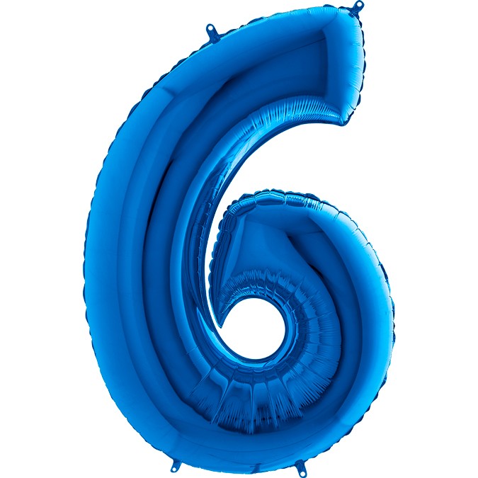 Palloncino Gigante Numero 6 (sei) - Blu
