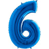 Palloncino Gigante Numero 6 (sei) - Blu Mylar 100 cm