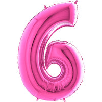 Palloncino Gigante Numero 6 (sei) - Fucsia Mylar 100 cm