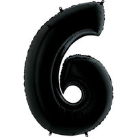 Palloncino Gigante Numero 6 (sei) - Nero Mylar 100 cm