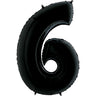 Palloncino Gigante Numero 6 (sei) - Nero Mylar 100 cm