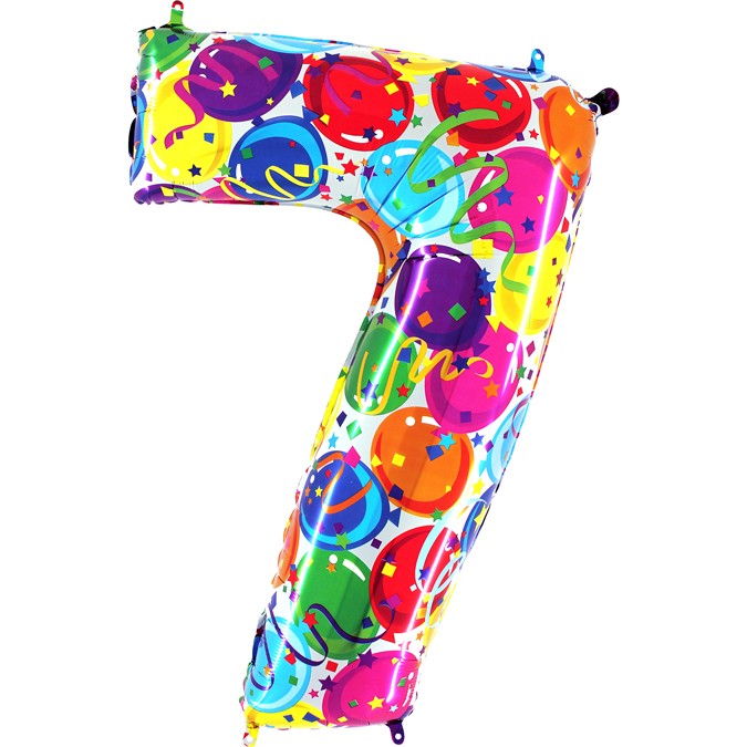 Palloncino Gigante Numero 7 (sette) - Multicolor