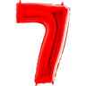 Palloncino Gigante Numero 7 (sette) - Rosso Mylar 100 cm