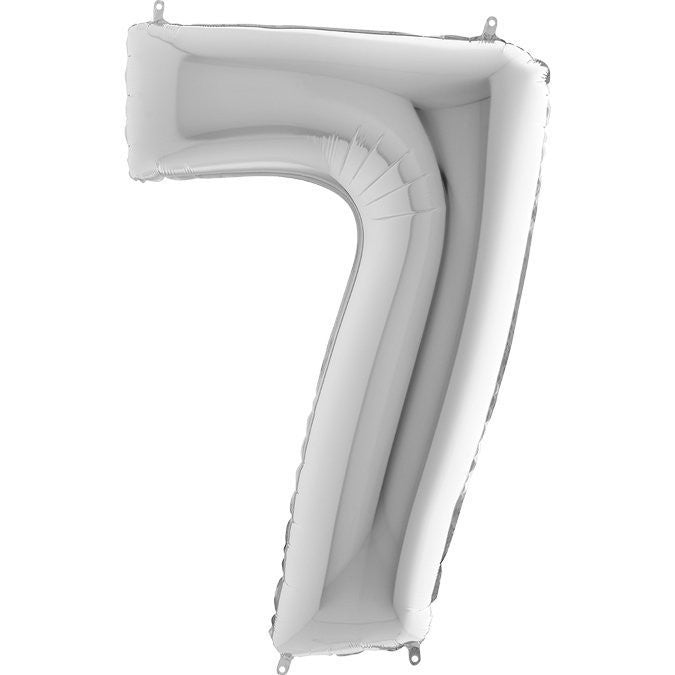 Palloncino Gigante Numero 7 (sette) - Argento