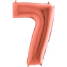 Palloncino Gigante Numero 7 (sette) - Rosa Gold Mylar 100 cm