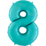 Palloncino Gigante Numero 8 (otto) - Celeste Mylar 100 cm
