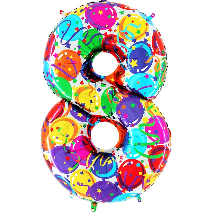 Palloncino Gigante Numero 8 (otto) - Multicolor