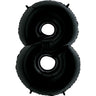 Palloncino Gigante Numero 8 (otto) - Nero Mylar 100 cm