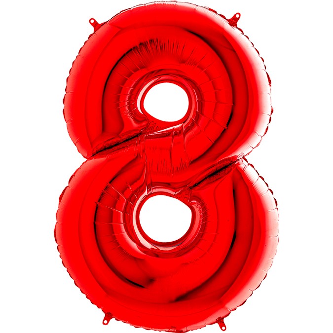Palloncino Gigante Numero 8 (otto) - Rosso