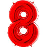Palloncino Gigante Numero 8 (otto) - Rosso Mylar 100 cm