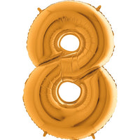 Palloncino Gigante Numero 8 (otto) - Oro Mylar 100 cm