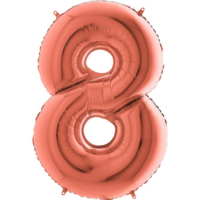 Palloncino Gigante Numero 8 (otto) - Rosa Gold