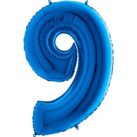 Palloncino Gigante Numero 9 (nove) - Blu Mylar 100 cm