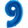 Palloncino Gigante Numero 9 (nove) - Blu Mylar 100 cm