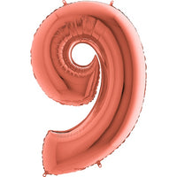 Palloncino Gigante Numero 9 (nove) - Rosa Gold Mylar 100 cm