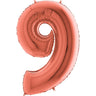 Palloncino Gigante Numero 9 (nove) - Rosa Gold Mylar 100 cm