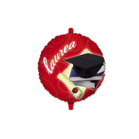 Palloncino Tondo 18" Laurea Mylar 45 cm Rosso