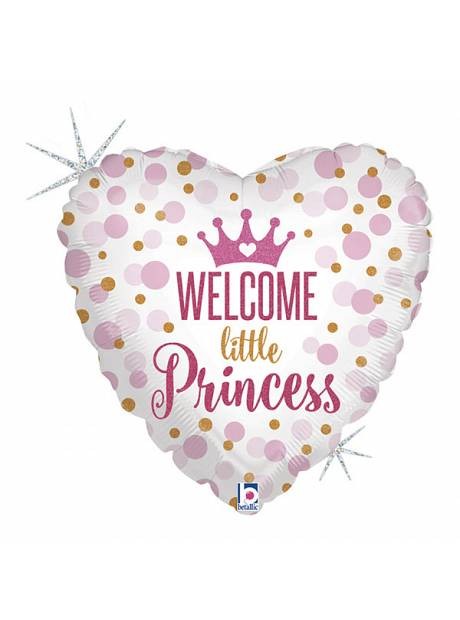 Palloncino Cuore 18" Welcome Little Princess