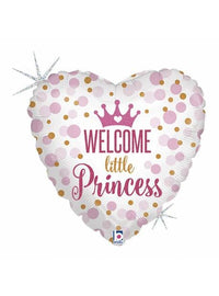 Palloncino Cuore 18" Welcome Little Princess Mylar