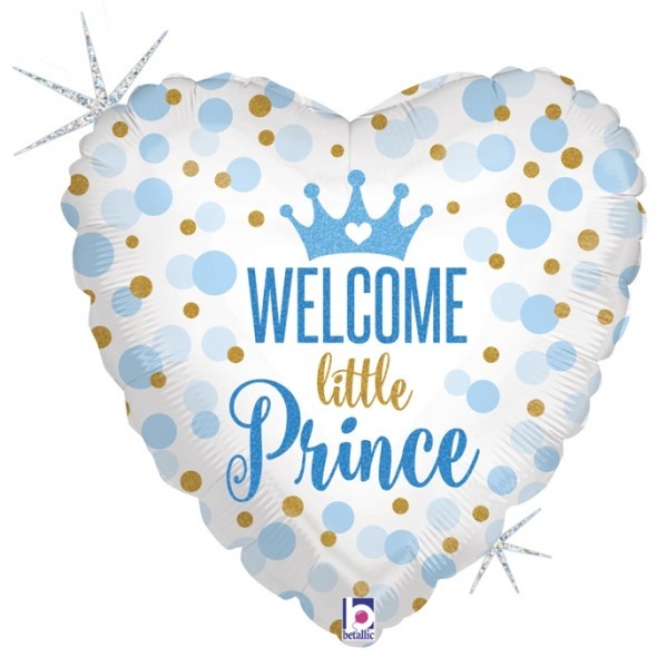 Palloncino Cuore 18" Welcome Little Prince