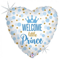 Palloncino Cuore 18" Welcome Little Prince Mylar