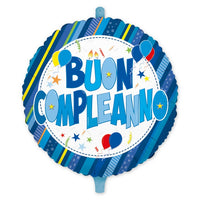 Palloncino Mylar 18" Buon Compleanno Celeste Palloncini