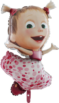 Palloncino Masha a Pois Mylar 80 cm