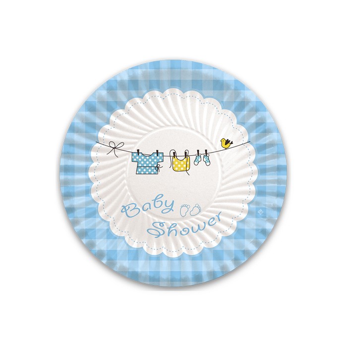 Piatti di Carta Baby Shower Boy da 18 cm (10pz)