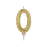 Candelina Glitter Maxi Numero 0 Colore Oro 15 cm