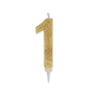 Candelina Glitter Maxi Numero 1 Colore Oro 15 cm
