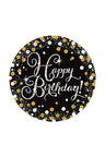 Piatti Neri Happy Birthday 23 cm (8 pz) Carta