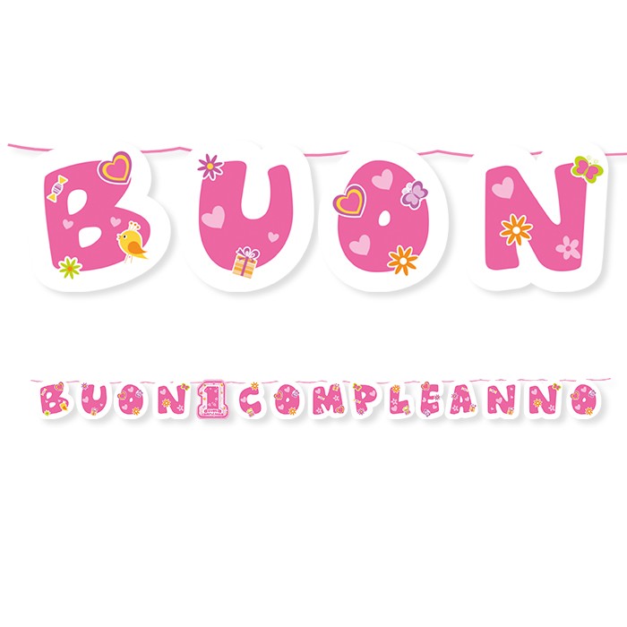 Festone 1 Compleanno One Pink