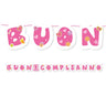 Festone 1 Compleanno One Pink Cartoncino Rosa