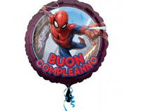 Palloncino Spiderman Tondo Buon Compleanno Mylar 45 cm