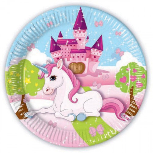 Piatti Unicorno Castello da 23 cm