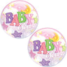 Palloncino Mylar Bubble Baby Girl Con Luna da 22" 56 cm Trasparente