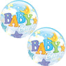 Palloncino Mylar Bubble Baby Boy Con Luna da 22" 56 cm Trasparente